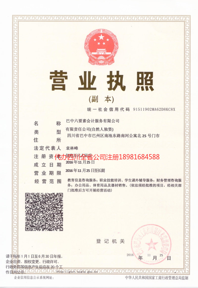 青海青海六要素会计服务有限公司